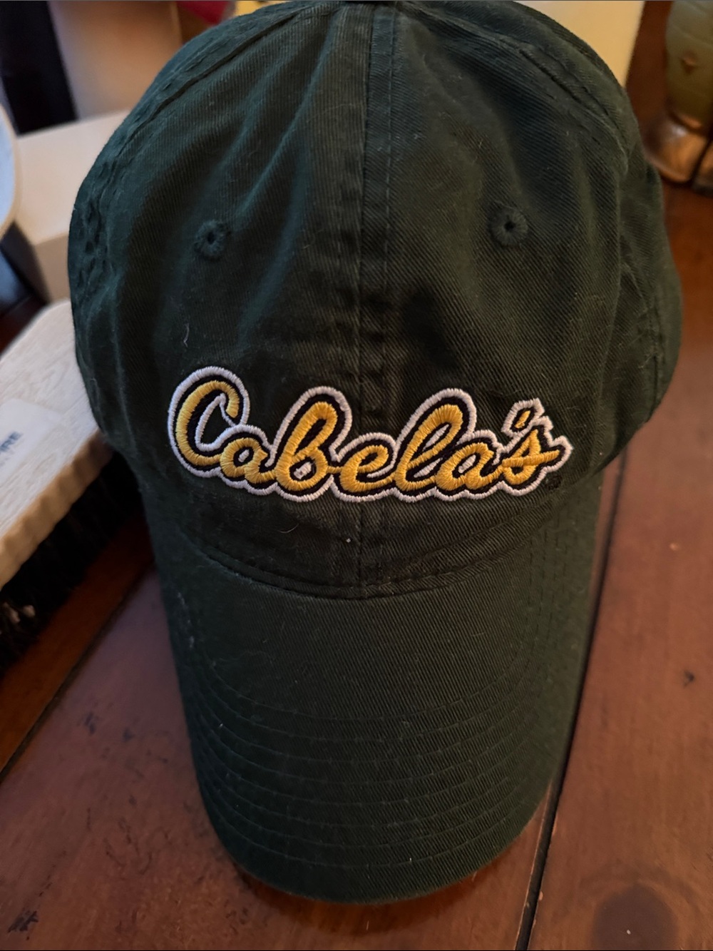 Cabela's Dark Green Baseball Cap with Yellow Logo